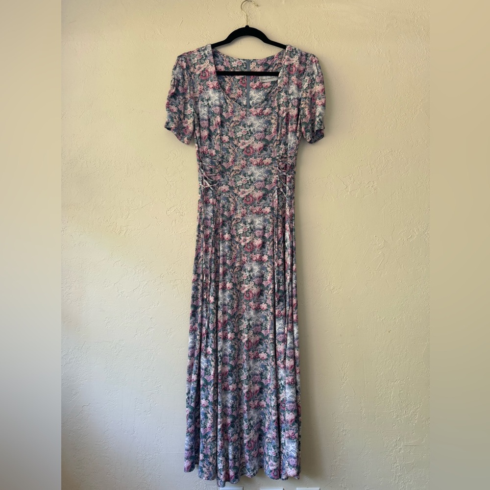 Paris Sport Club 90s vintage grunge floral corset maxi dress